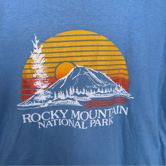 VNTG ROCKY MOUNTAIN NATIONAL PARK single stitch graphic tee L - Picture 3 of 5